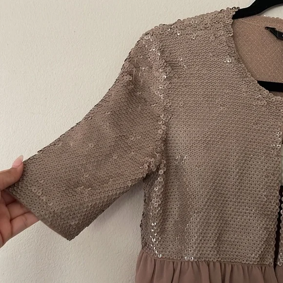 NWT BCBG Sequin Embellished Jacket with Ruffle Hem Size S - Picture 8 of 9
